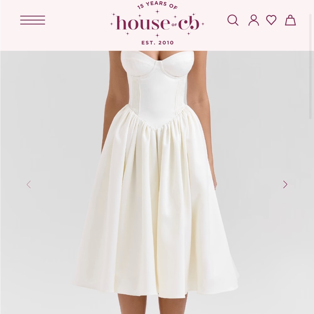 House of CB Strapless Cream Dress